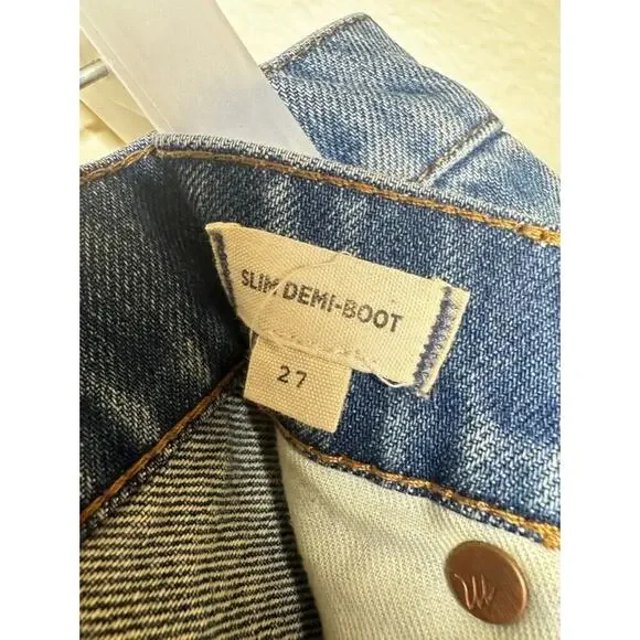 MADEWELL 30" Slim Demi-Boot Jeans in Danville Wash Ripped Edition Medium Wash - Picture 10 of 16
